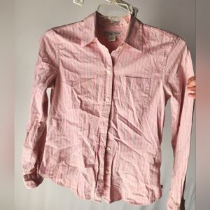 Vintage Polo ralph lauren medium pink green button Oxford shirt
